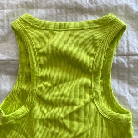 Lime green ribbed Maeve tank top - Picture 4 of 4